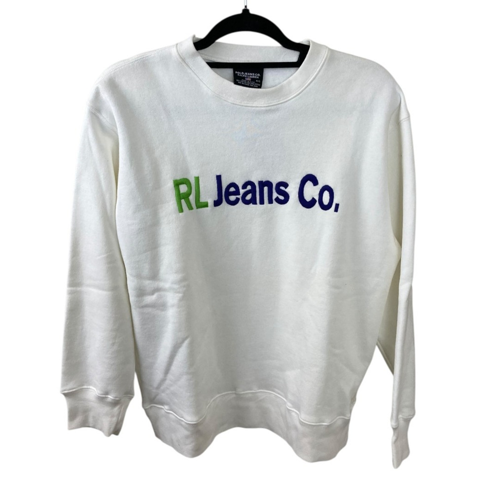 Vintage NEW Ralph Lauren Jeans Co. Embroidered Sweatshirt 1980s USA Made Size S
